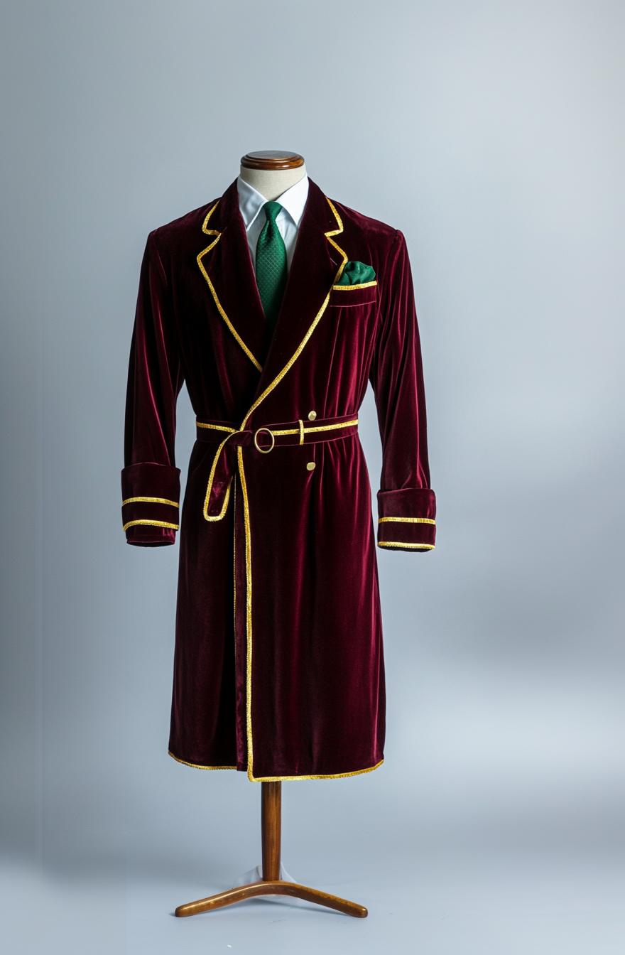 The Gentleman's Burgundy Smoking Robe