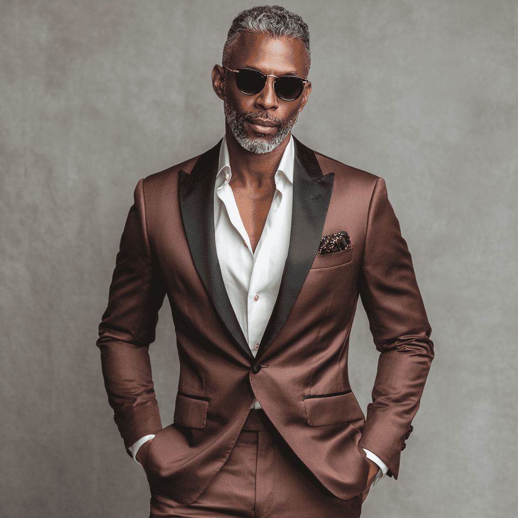 The Heritage Tailor Chestnut Brown 2-Piece Tuxedo Suit For Men